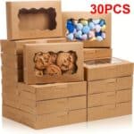 30 Pack Cupcake and Cookie Boxes with Clear Window