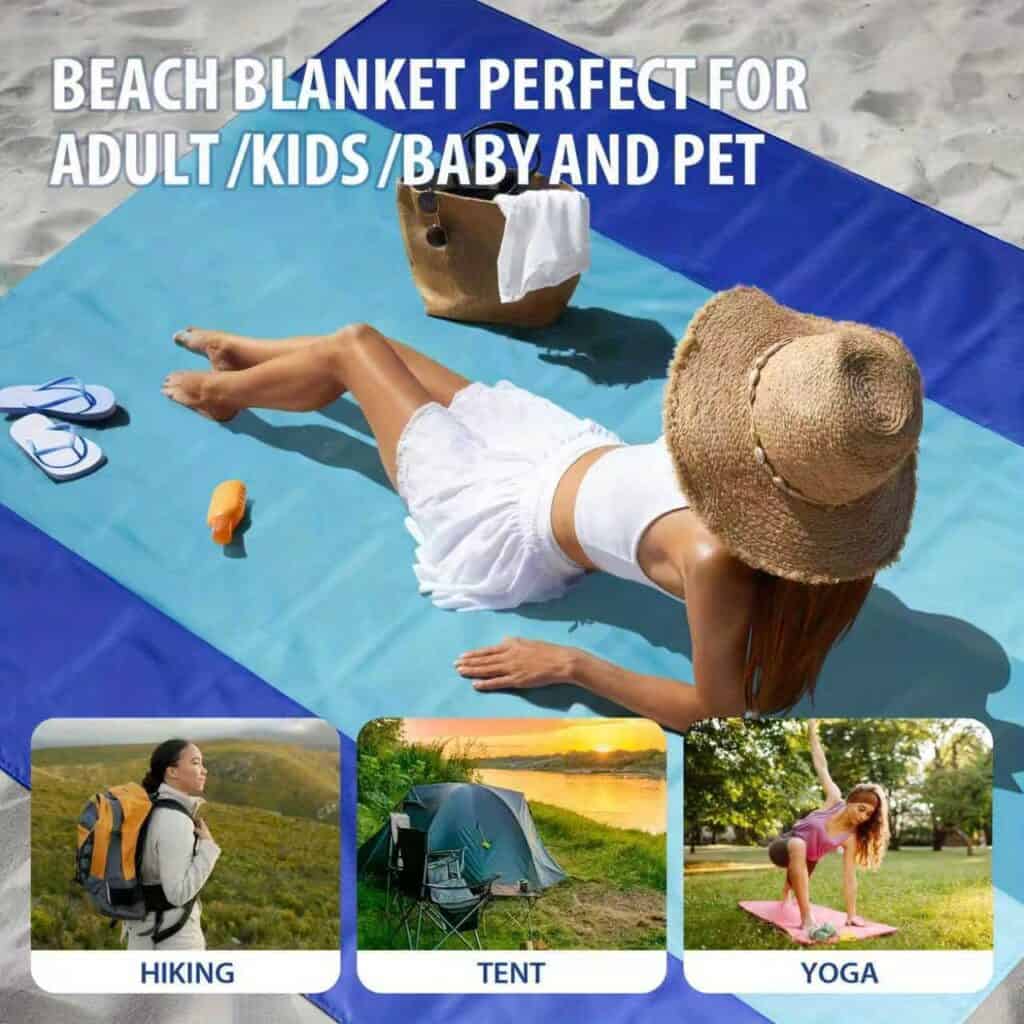 Oversized Sandproof Beach Blanket for Travel Camping