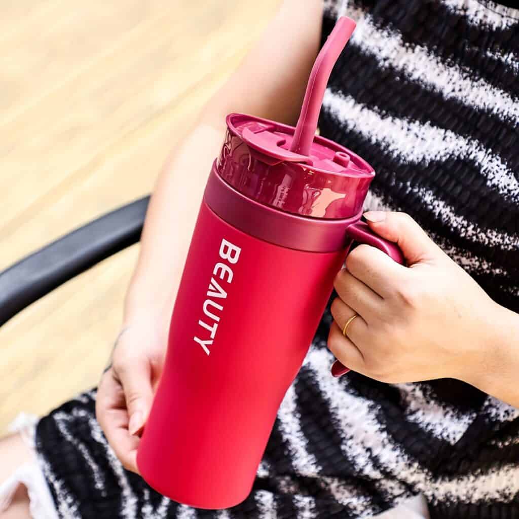 1200ml Large Capacity Straw Water Bottle Cup