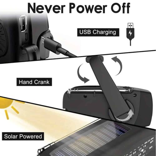Emergency Weather Radio with Hand Crank and USB Charging