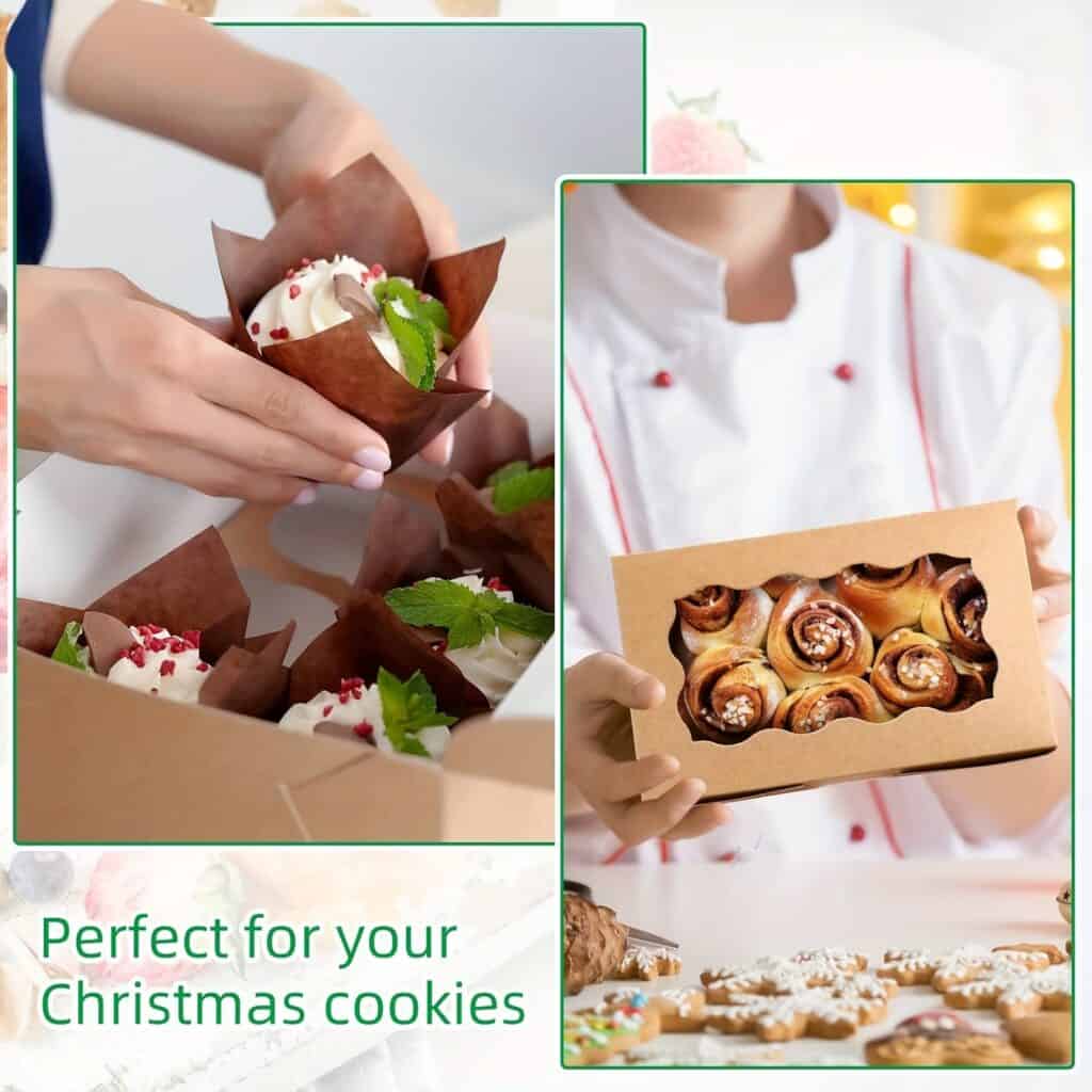 30 Pack Cupcake and Cookie Boxes with Clear Window