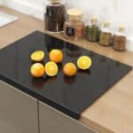Large Black Cutting Board with Lip for Kitchen Counter