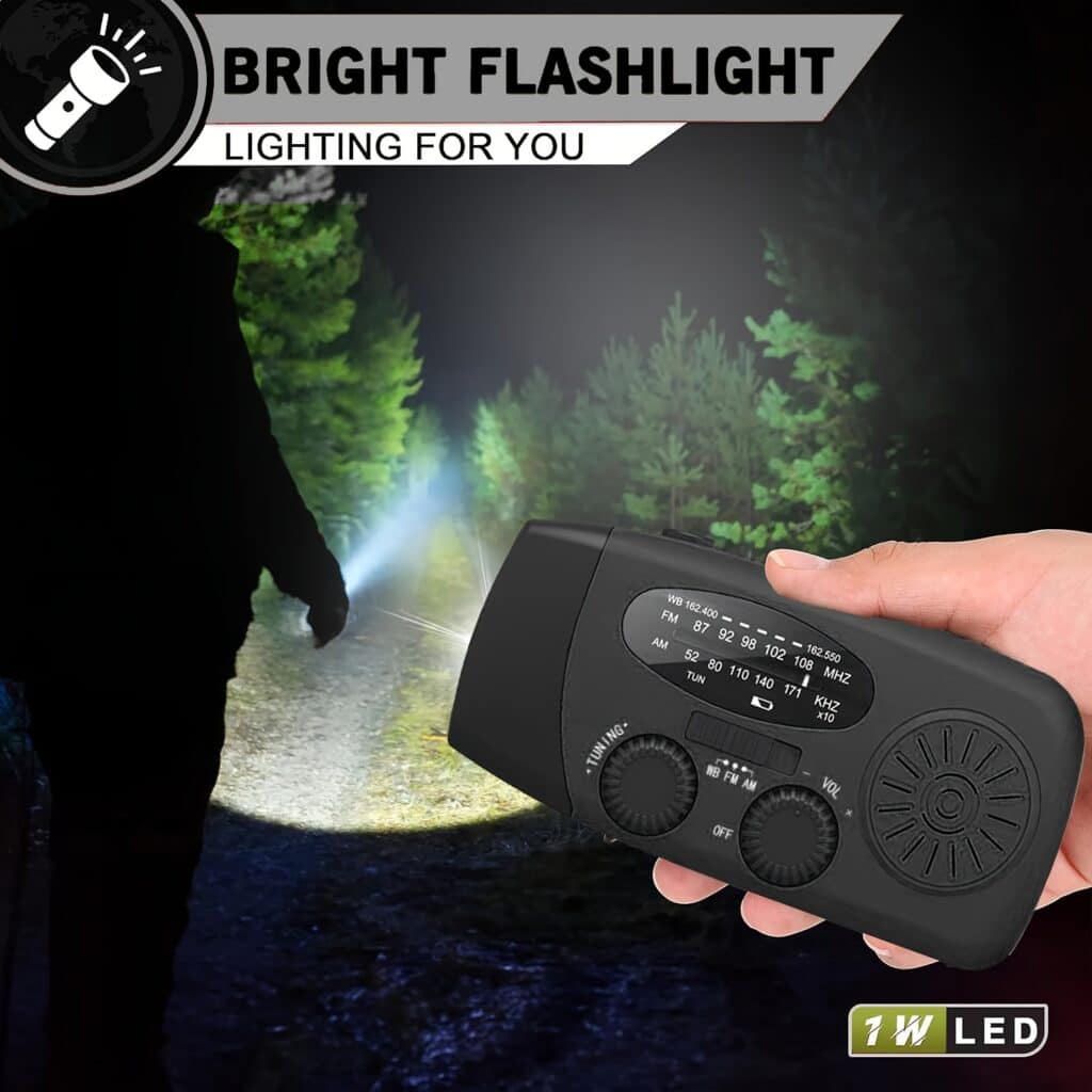 Emergency Weather Radio with Hand Crank and USB Charging
