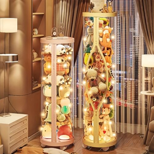 1pc New Transparent Doll Storage Organizer – Clear Display Stand for Plush Toys & Puppets, Playroom Toy Storage | Modern Toy Storage | Durable Plastic Stand, Toy Storage Rack, Holiday/Birthday Decor for Dolls & Collectibles for Halloween and