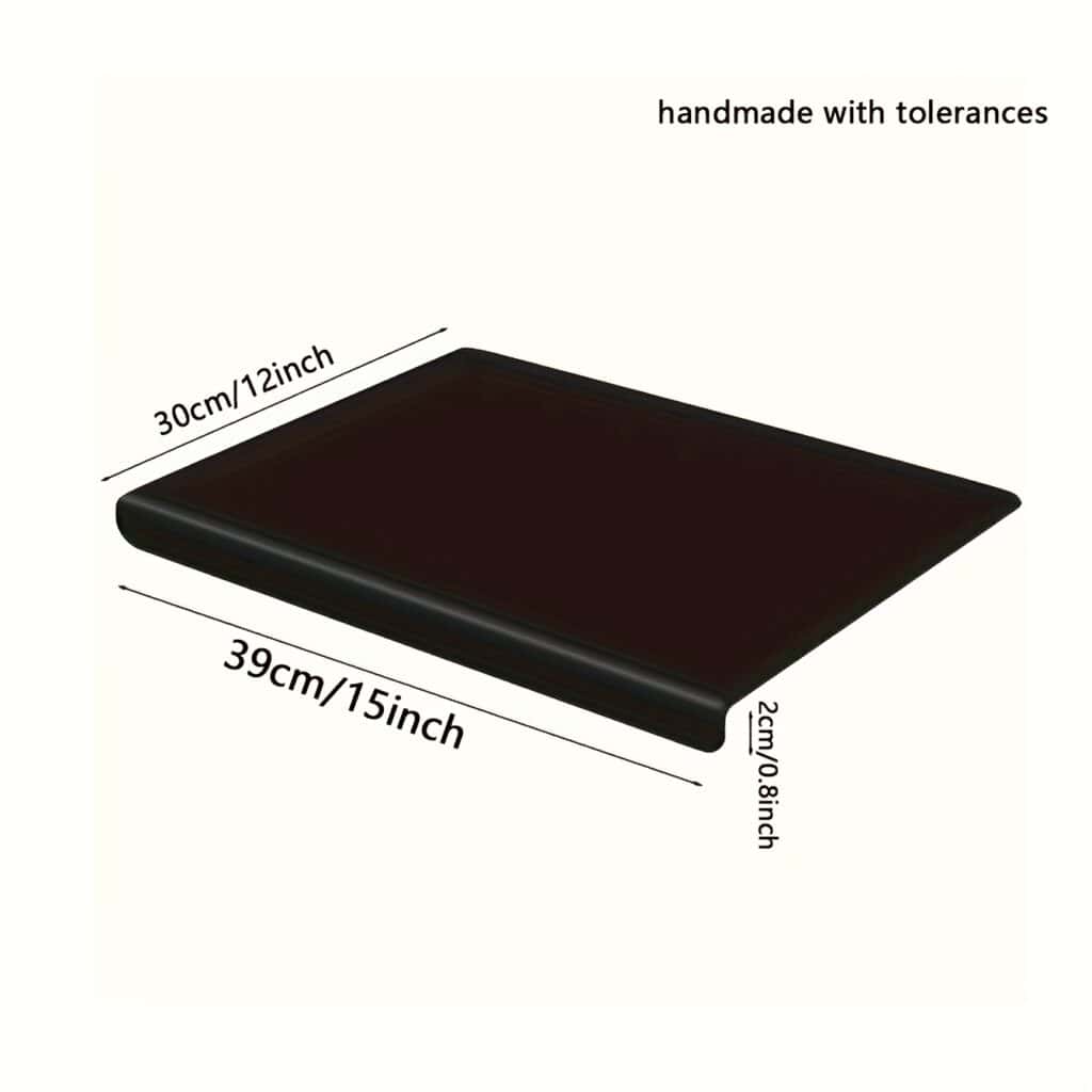 Large Black Cutting Board with Lip for Kitchen Counter