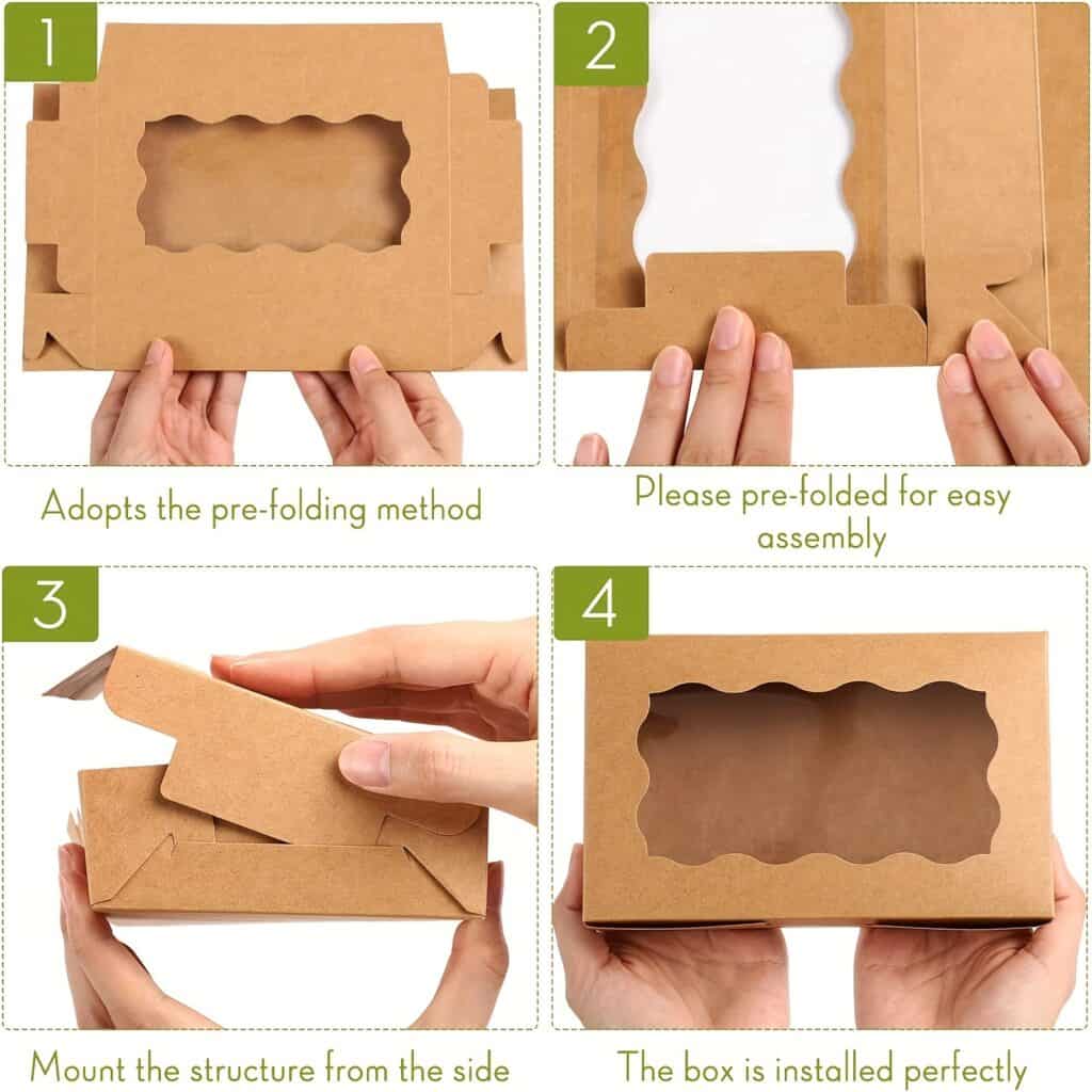 30 Pack Cupcake and Cookie Boxes with Clear Window