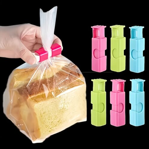 4pcs Plastic Sealing Clips for Bread Bags, Commercial Food Bag Sealer, Household Preservation Tool, No Electricity Needed
