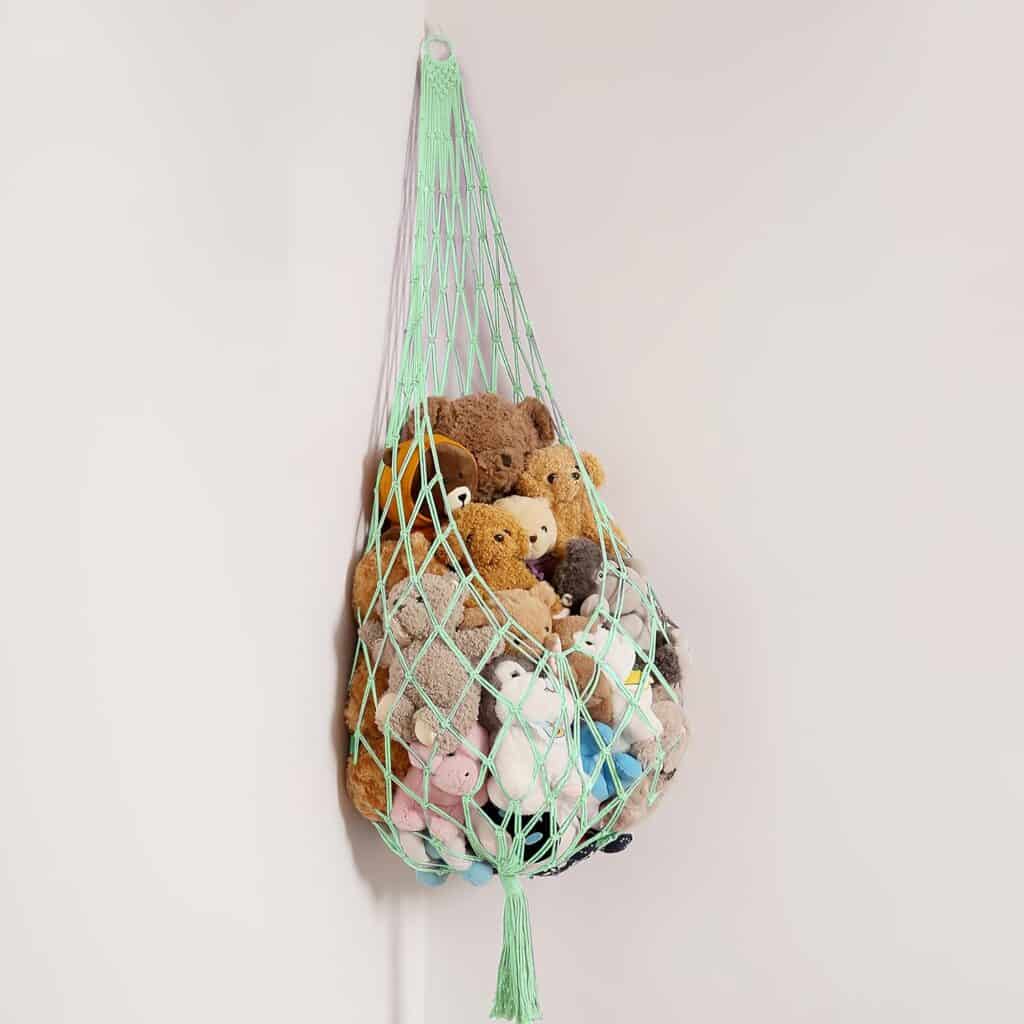 Macrame Stuffed Animal Hammock Corner Toy Storage