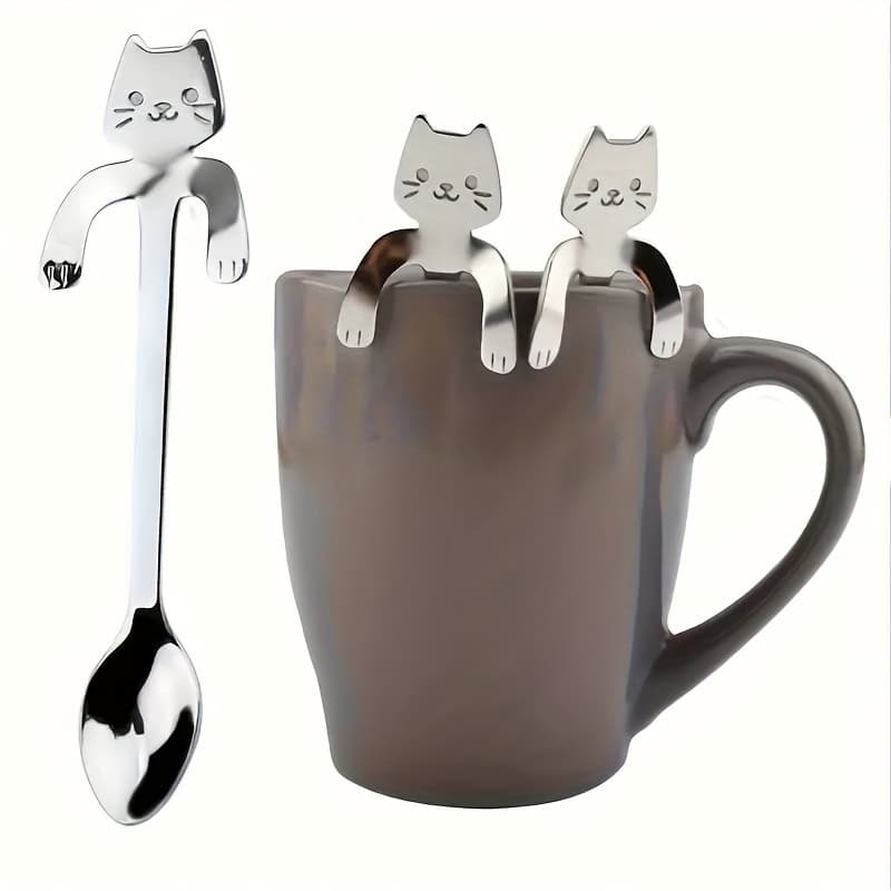 Cute Kawaii Cat Spoon Stainless Steel Coffee