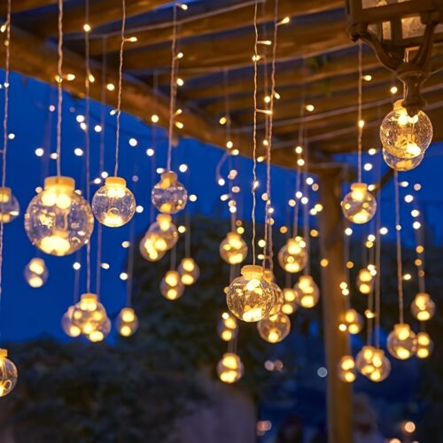 3.0 meter Wishing Ball Light String, 2025 New Model, 8 Lighting Modes, 108 Leds, Wishing Ball, Battery Powered (No Plug), Wall Hanging, Plastic, Suitable for Christmas, Valentine’S Day, Family Gatherings, Bedroom, Party, Indoor Festive