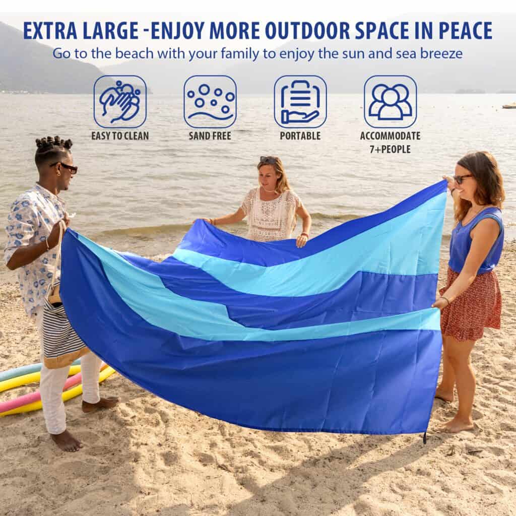 Oversized Sandproof Beach Blanket for Travel Camping