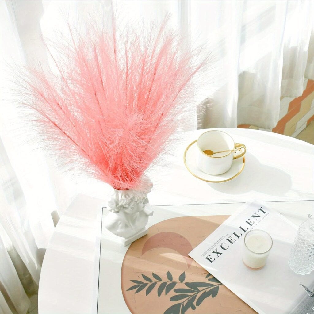 Artificial Pampas Grass Rose Bouquet Home Decor