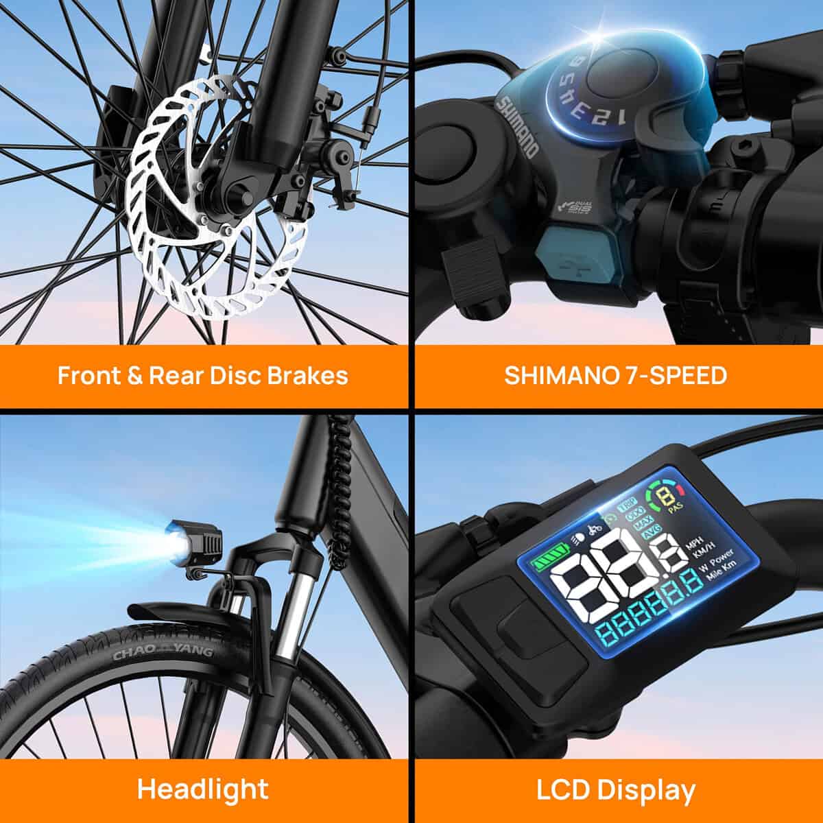 250W City Commuter Electric Bike with 36V 13Ah Battery