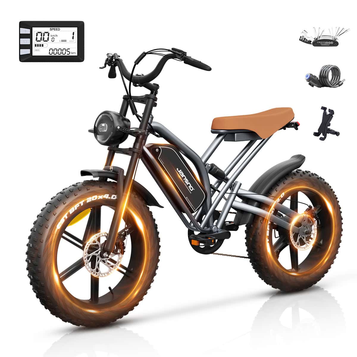 JANSNO X50 Electric Bike 250W Foldable Fat Tire E-Bike