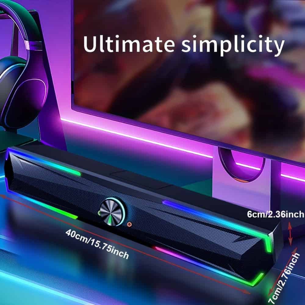 Wireless PC Soundbar Speaker with 4D Surround Sound
