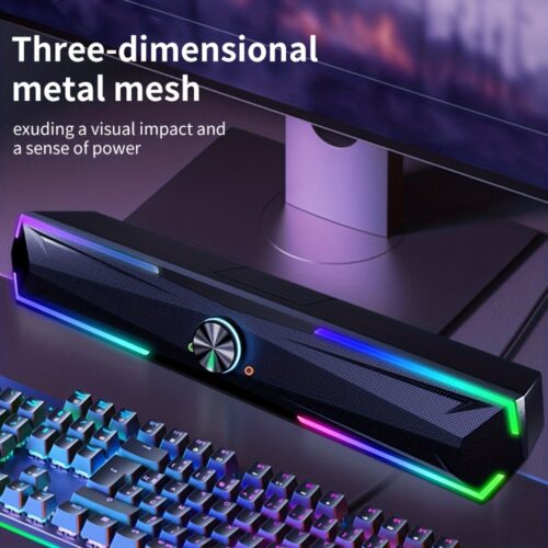 New Wireless Wired Computer PC Stereo Speakers 4D Surround Soundbar Hifi Subwoofer LED for Laptop Notebook Theater Grade USB One-line Connection