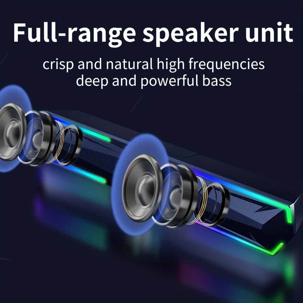 Wireless PC Soundbar Speaker with 4D Surround Sound