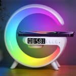 Wireless Charging Speaker Lamp with RGB Alarm Clock