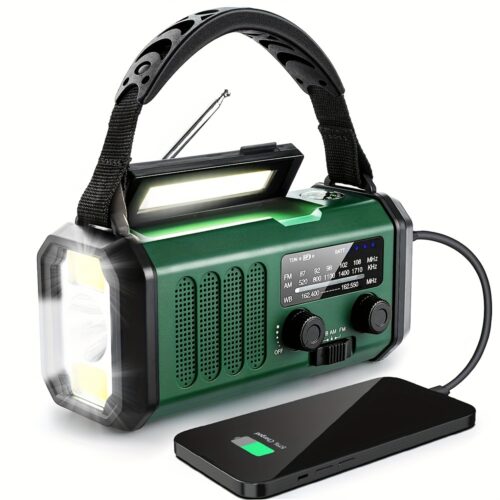10000mAh Emergency Weather Radio with Solar Charging