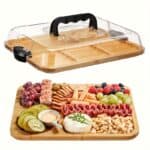 Cheese Board with Acrylic Lid for Serving and Entertaining