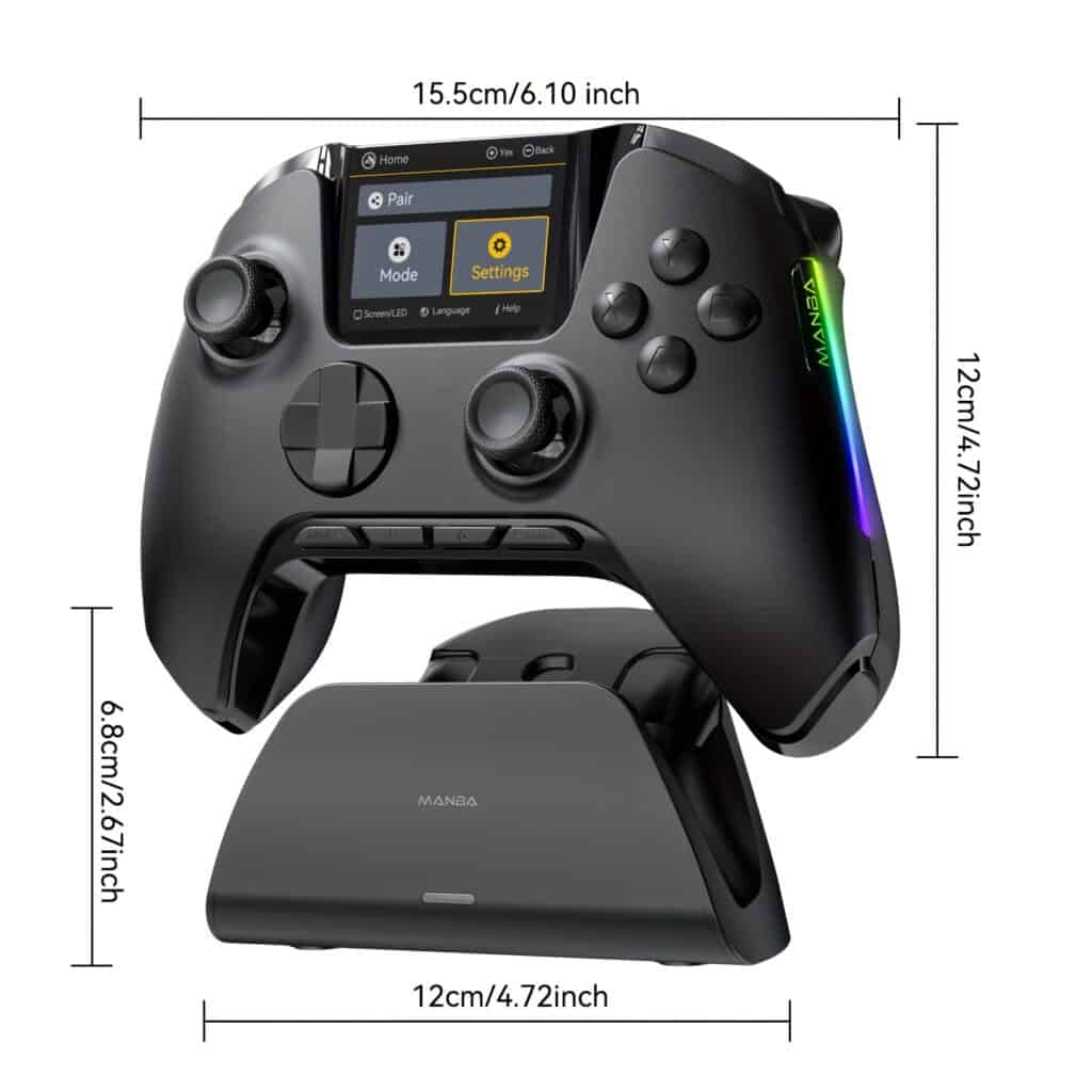 Wireless Gaming Controller with Hall Effect Joysticks RGB