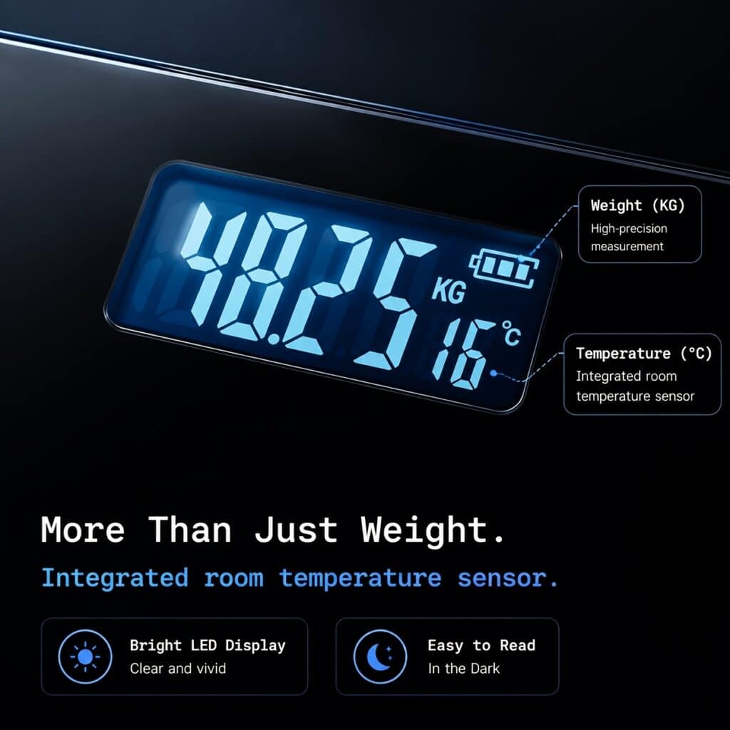 High Precision Digital Bathroom Scale with LED Display