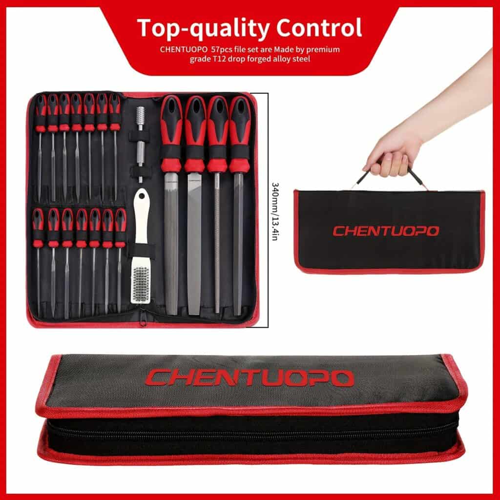 57-Piece Metal File Set with Needle Files and Sandpaper