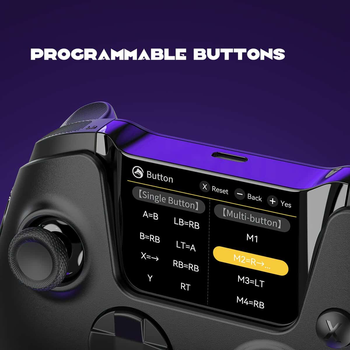 (No Drift) Interactive Screen Wireless Gaming Controller for iOS/for Switch/PC/Android/Steam Deck, Hall Effect Stick & Trigger, RGB Lighting, Remappable Buttons, 1800mAh with Charging Dock-V2 (Black). Notice Not Compatible with Xbox and PS5 - Image 5