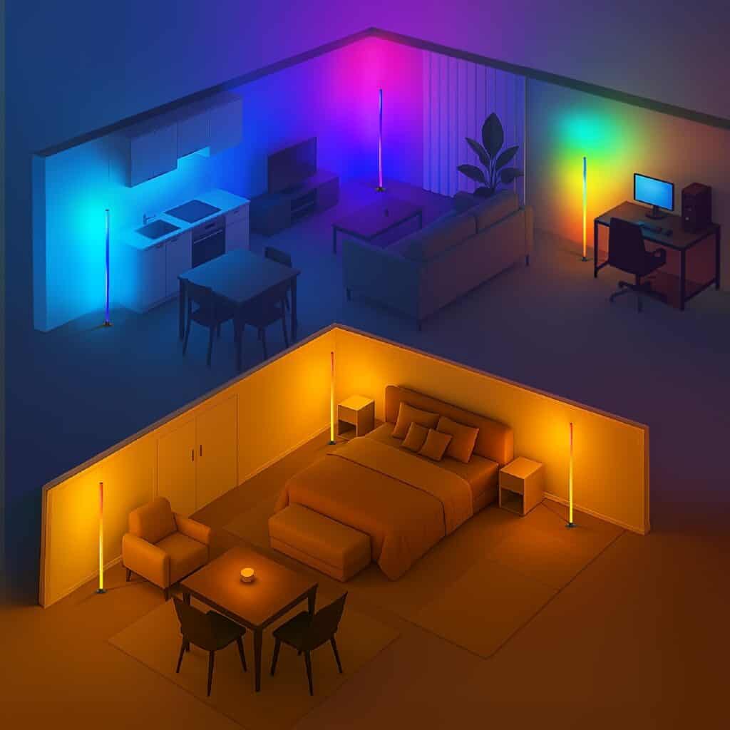 Smart RGB LED Floor Lamp with App Remote Control