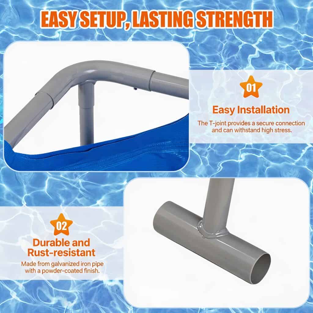 2.2m x 1.5m Above Ground Frame Pool with Metal Support