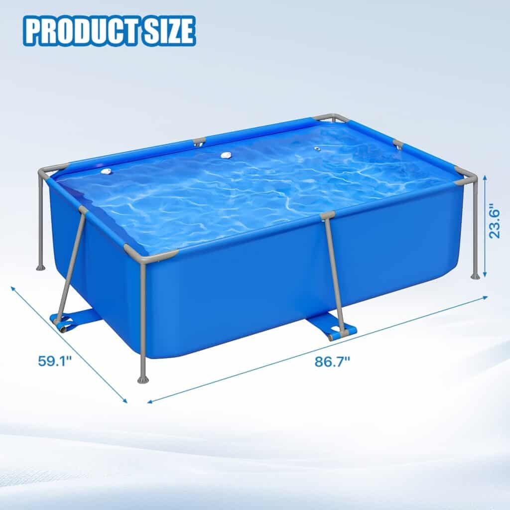 2.2m x 1.5m Above Ground Frame Pool with Metal Support