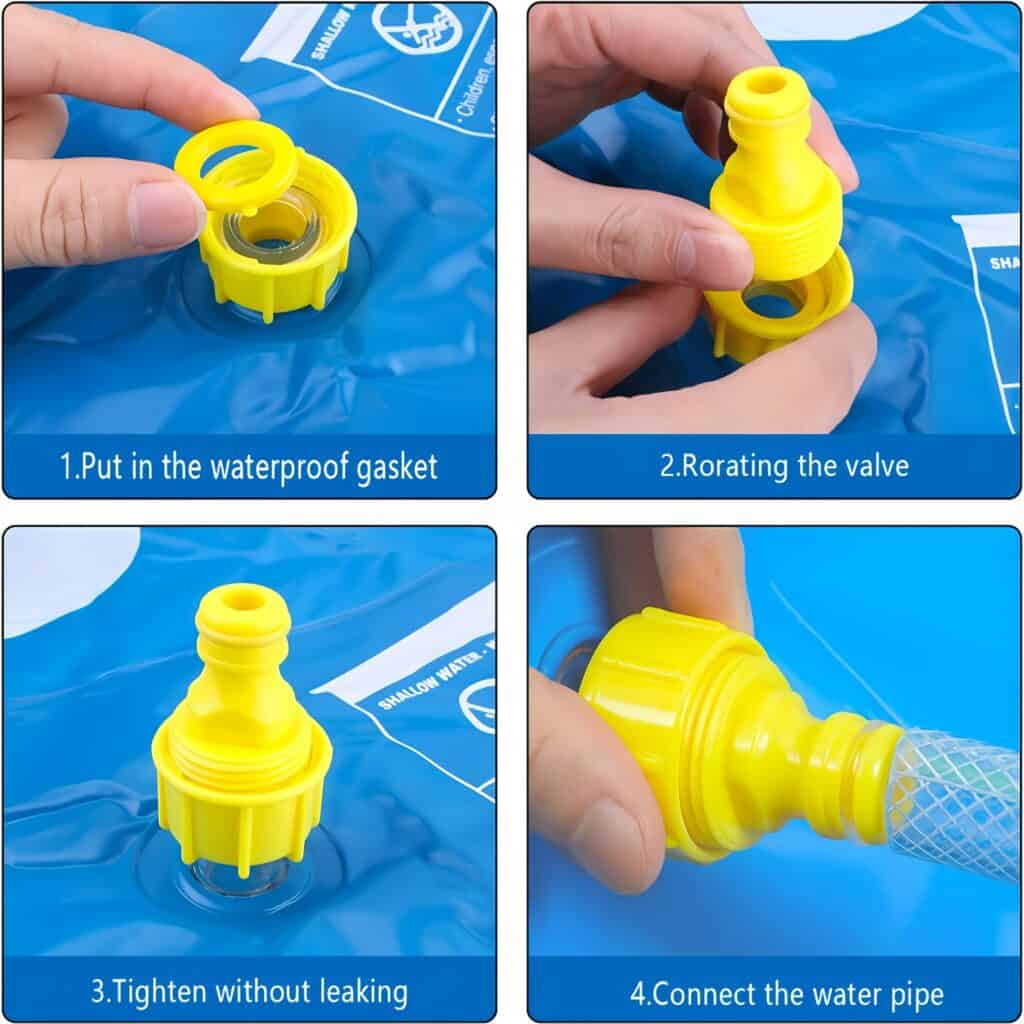 Inflatable Splash Pad Pool with Sprinkler and Learning Mat