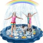 Inflatable Splash Pad Pool with Sprinkler and Learning Mat
