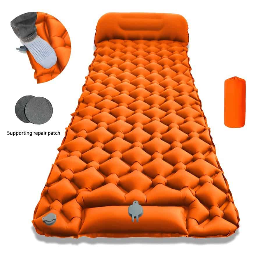 Ultralight Inflatable Camping Sleeping Pad with Built-In Pump