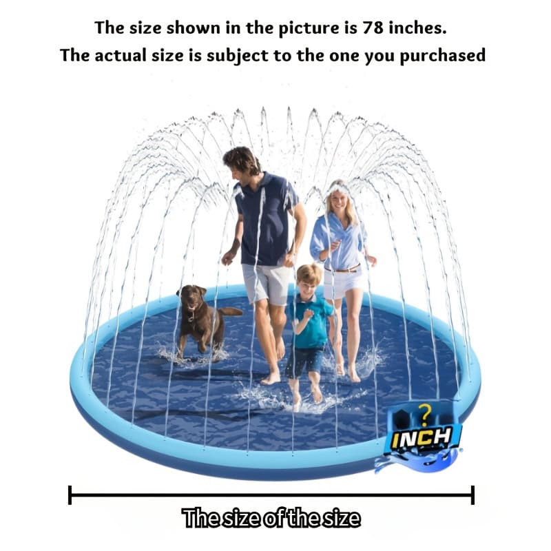Inflatable Splash Pad Pool with Sprinkler for Kids and Dogs