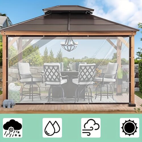 Heavy-Duty Transparent Waterproof Tarp with Reinforced Eyelets