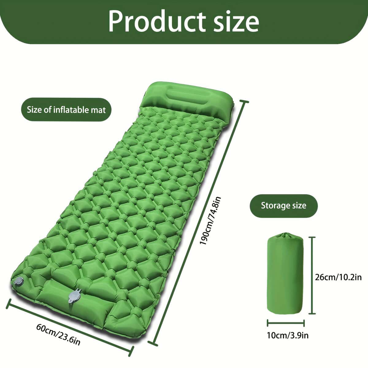 Ultralight Inflatable Camping Sleeping Pad with Built-In Pump