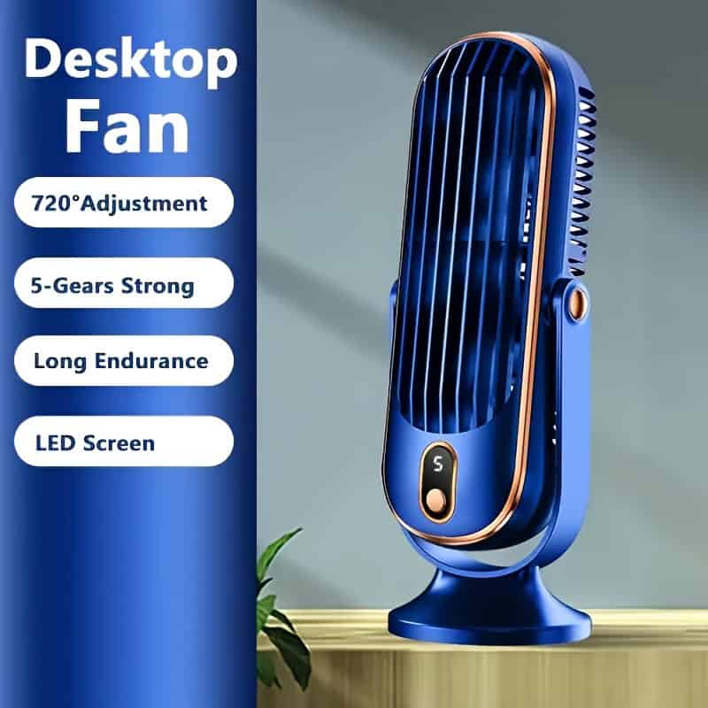 Portable USB Air Cooler & Dual Motor Desktop Fan