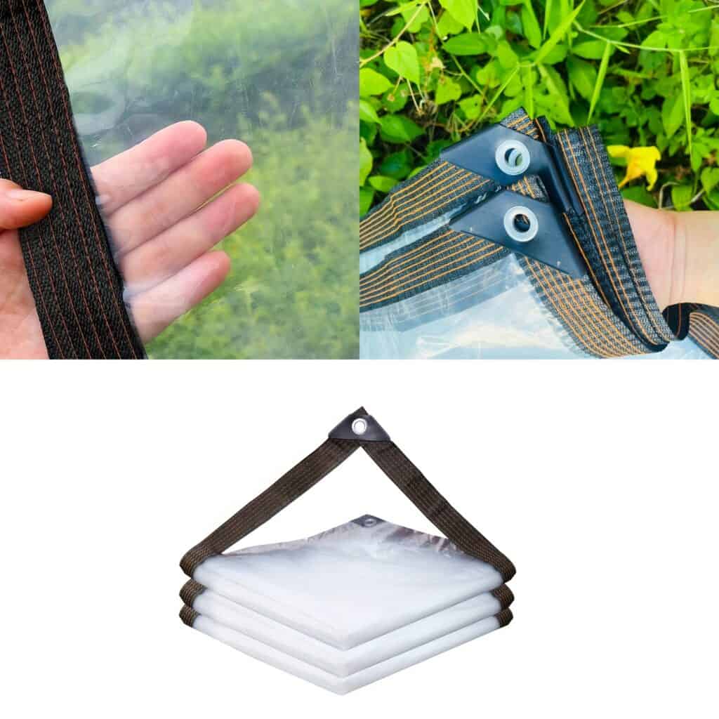 Heavy-Duty Transparent Waterproof Tarp with Reinforced Eyelets