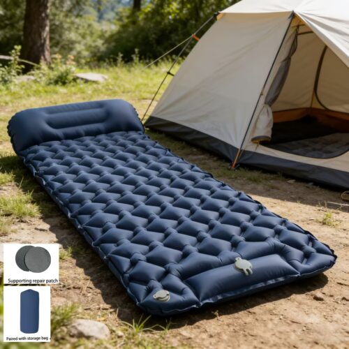 Ultralight Inflatable Camping Sleeping Pad with Built-In Pump