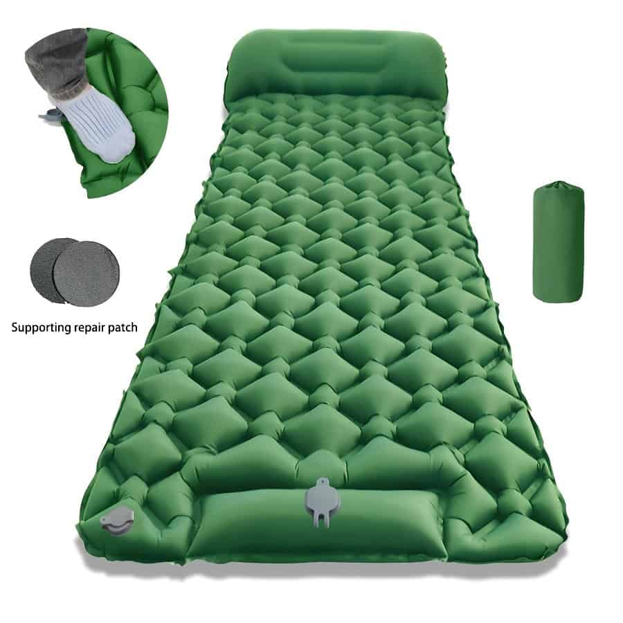 Ultralight Inflatable Camping Sleeping Pad with Built-In Pump