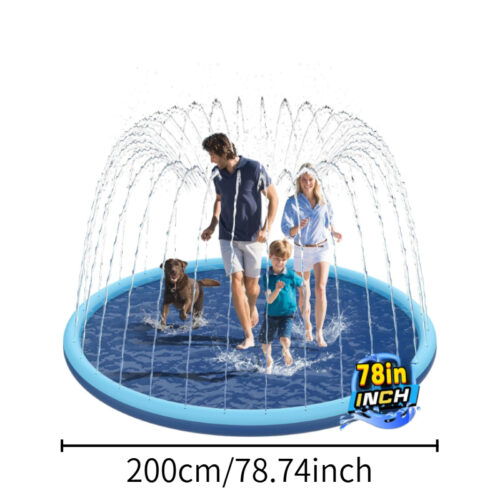 Inflatable Splash Pad Pool with Sprinkler for Kids and Dogs